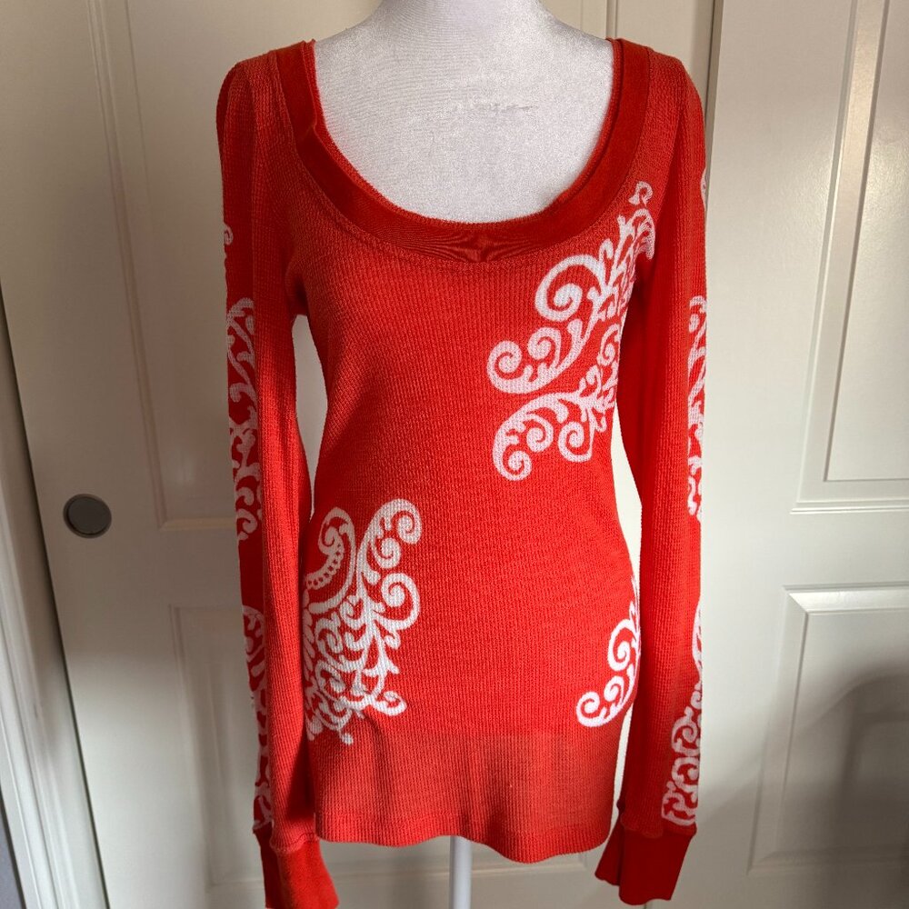 Free People Retro Long Sleeve Top, Size Large
